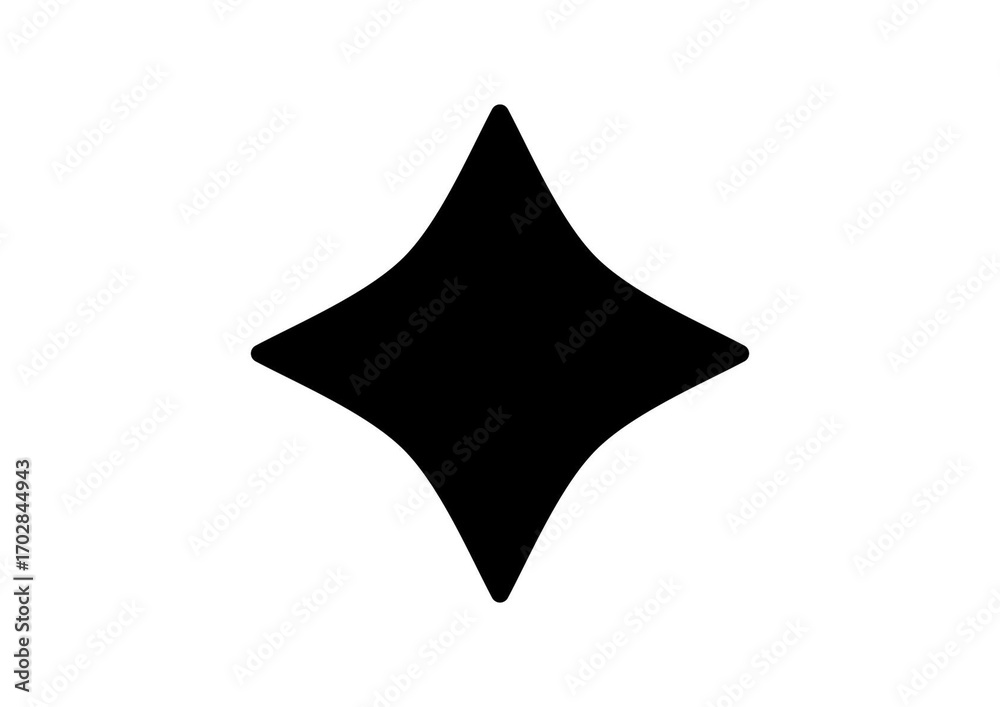Fototapeta premium Black six-pointed asterisk starburst abstract geometric shape icon isolated on white background