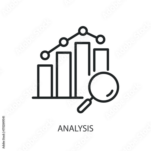 Analysis thin line vector icons.