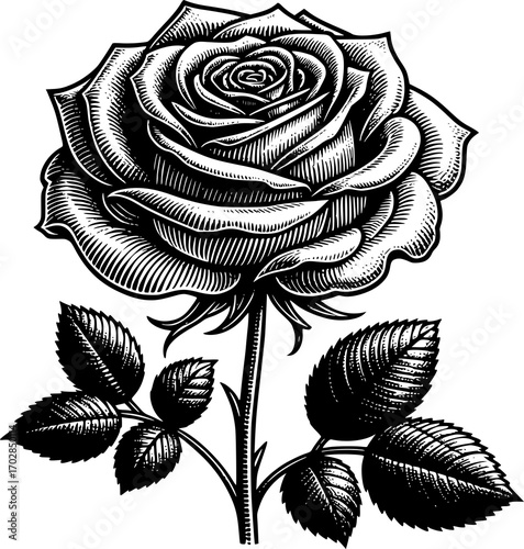 rose on black