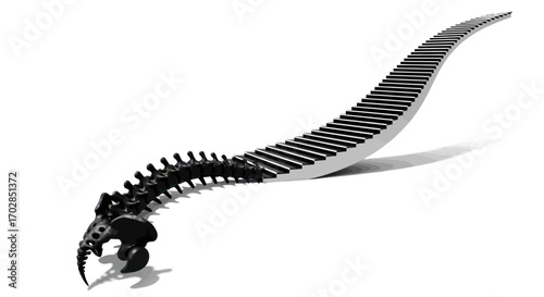 Spinal staircase symbolizing evolution, progress and the challenging climb to higher levels