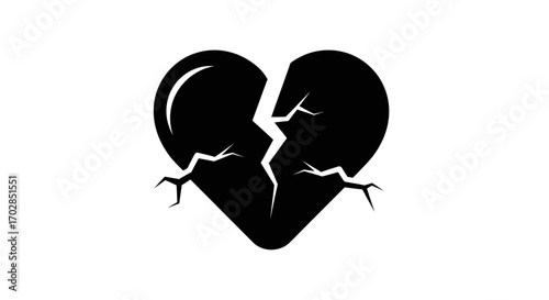 Symbolic fractured heart representing sadness, isolation, and emotional vulnerability of the human