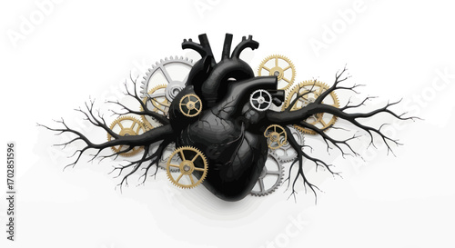 The intricate clockwork heart a symbolic depiction of life mechanism and complexity