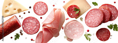 Assorted sliced meats and cheese