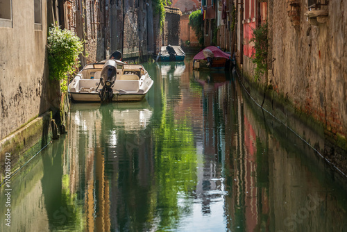 Venice and its beautiful buildings and canals in the summer