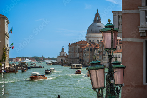 Venice, view of grand canal and basilica of santa maria della sa