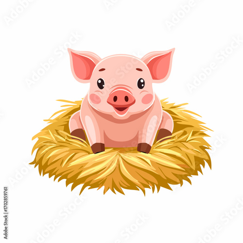 Ferkel im Stroh