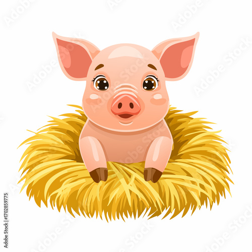 Ferkel im Stroh