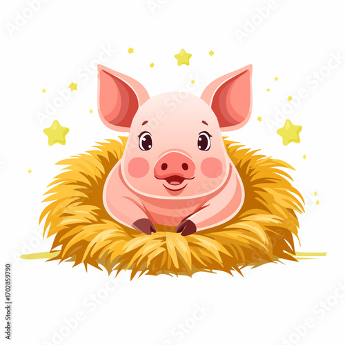 Ferkel im Stroh