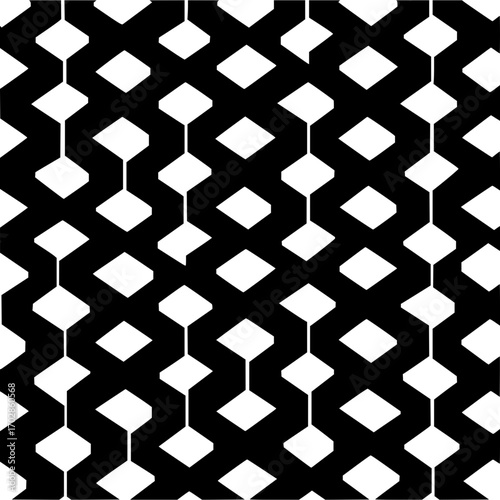 Seamless geometric pattern black and white abstract diamond shape design vector background illustration art print 100