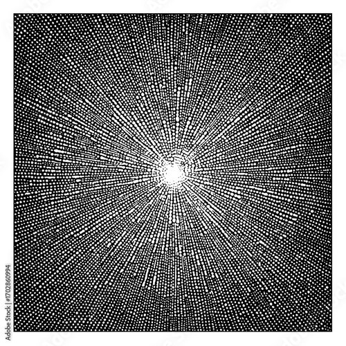 Abstract black and white radial burst design with dots and lines for background and wallpaper use is cool