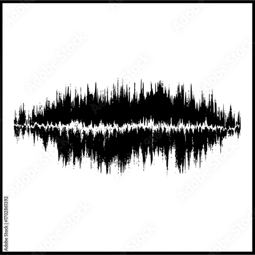 Black and white sound wave abstract audio waveform visual representation design vector illustration art