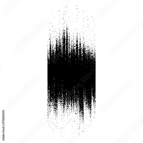 Black paint brush stroke texture vector grunge splatter design element isolated on white background graphic resource