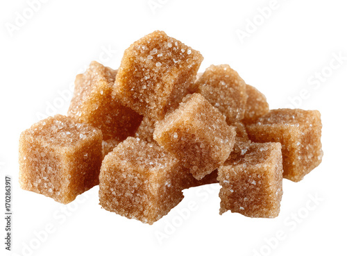 Pile of brown sugar cubes