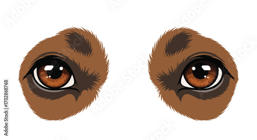 Captivating animal eyes peering out, conveying a sense of warmth, curiosity, and connection with nature's creatures through detailed depiction