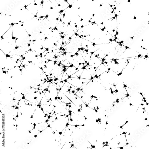Abstract black lines and shapes network on white background design connection pattern illustration art graphic style
