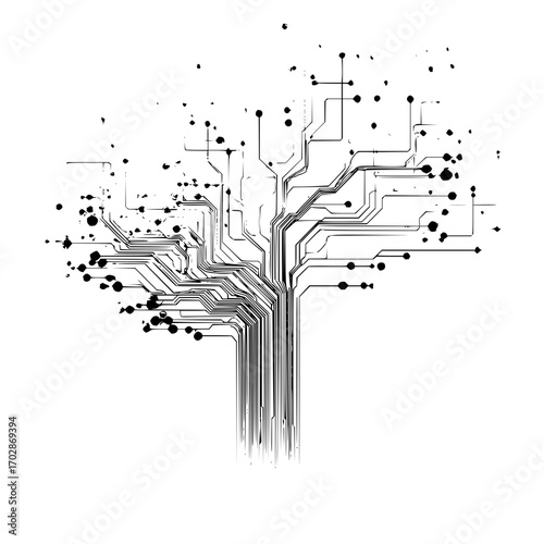 Abstract circuit board technology vector background design digital network connection motherboard tech innovation