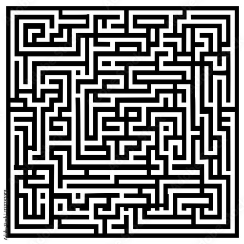 Maze puzzle game labyrinth challenge brain teaser mind game complex square path finding solution abstract design