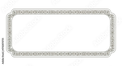 Ornamental frame featuring repeating floral motifs for creative designs and invitations for vintage themed card illustration