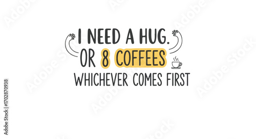 Humorous Coffee Craving Illustration: A Choice Between Affection and Caffeine Boost Expression