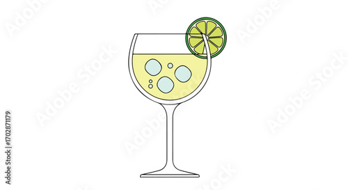 Refreshing citrus beverage presentation within minimalist illustration showcasing simple pleasures and summer aesthetics beautifully portrayed