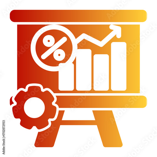 Performance Calculation Analysis Metric icon from the Financial Projection icon collection (Glyph Gradient Style)