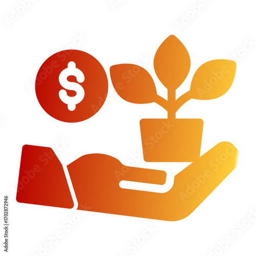 Financial Asset Growth Strategy icon from the Financial Projection icon collection (Glyph Gradient Style)