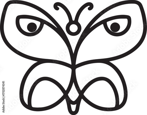 Stylized Butterfly Illustration with Large Eyes