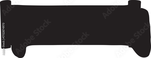 Silhouette of a flatbed trailer with wheels