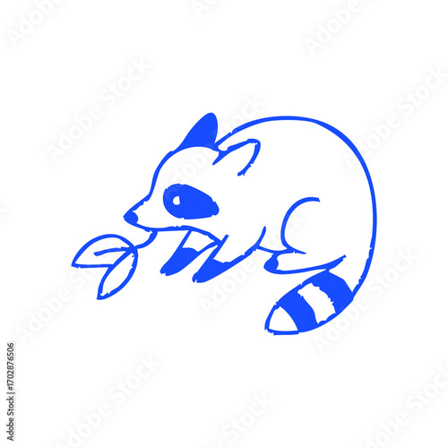 Cute cartoon animal wearing a party hat and frilly collar