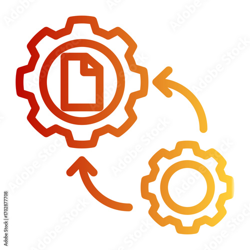 Gears Automation Execution (Outline Gradient Style)
