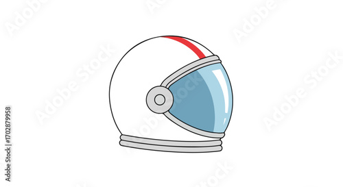 Stylized Vector Illustration of an Astronaut's Helmet on a Clean White Background for Graphic Projects