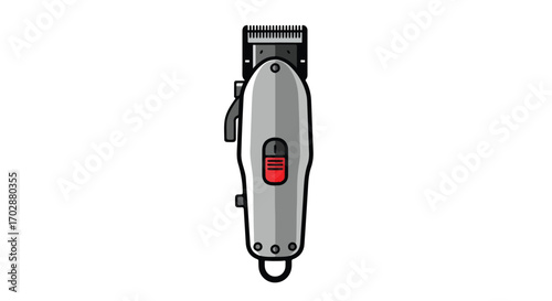 Modern electric hair clipper illustration, precise grooming tool on clean backdrop, creating a professional style, beauty equipment and hair salon