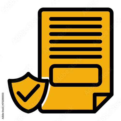 Shield Data Protection Policy (Glyph Color Lineal Style)