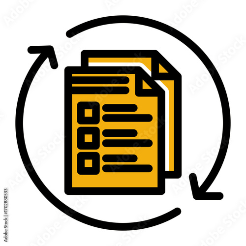 Circular Process Evolution Workflow (Glyph Color Lineal Style)