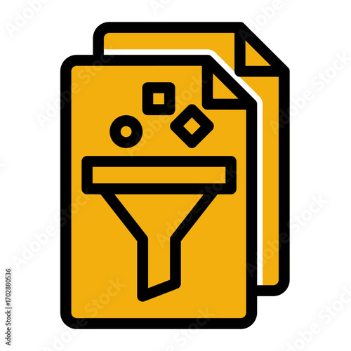 Funnel Data Selection Sort (Glyph Color Lineal Style)