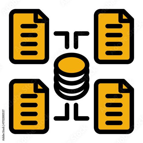 Analytics Databank Visualization (Glyph Color Lineal Style)