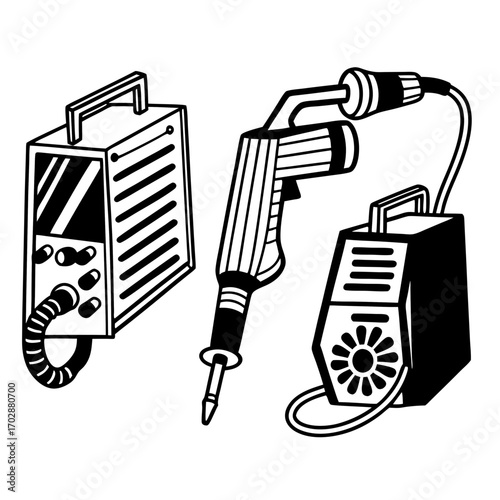 Welding Machine Vector Illustration | Arc, MIG & TIG Welding Equipment Icon