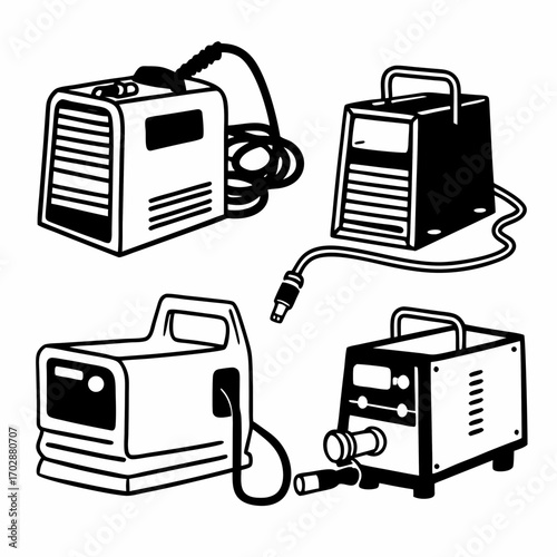 Welding Machine Vector Illustration | Arc, MIG & TIG Welding Equipment Icon