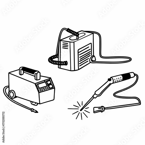 Welding Machine Vector Illustration | Arc, MIG & TIG Welding Equipment Icon