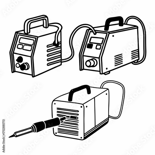 Welding Machine Vector Illustration | Arc, MIG & TIG Welding Equipment Icon