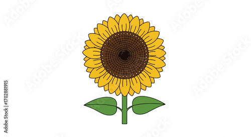 Delightful sunflower illustration portraying nature's radiant beauty and floral elegance against a bright backdrop expressing hope and summertime joy