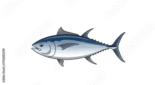 Captivating Tuna Fish Illustration Showcasing Aquatic Beauty and Marine Wildlife Depiction