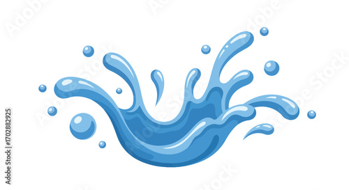 Dynamic depiction of a vivid blue water splash, conveying refreshment and aquatic energy with fluidity and droplet accents, visually engaging