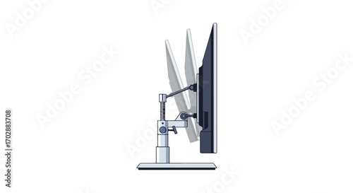Ergonomic computer monitor demonstrating adjustable positioning for optimal viewing comfort with smooth animation showing range of movement
