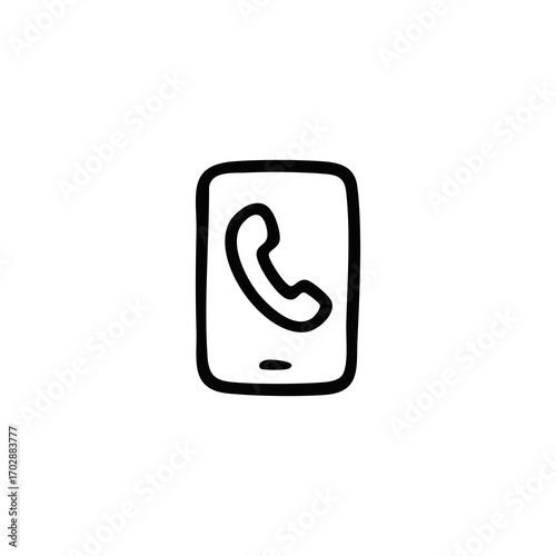 Outlined cartoon elephant in sports attire holding a phone