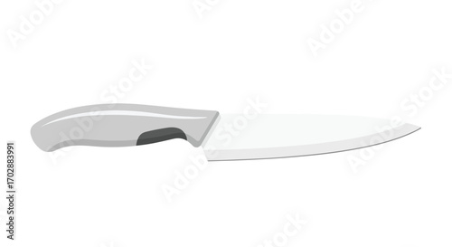 Sharp Kitchen Essential: A Sleek Culinary Knife on a Plain Background. A versatile tool for food preparation, enhancing any culinary project.