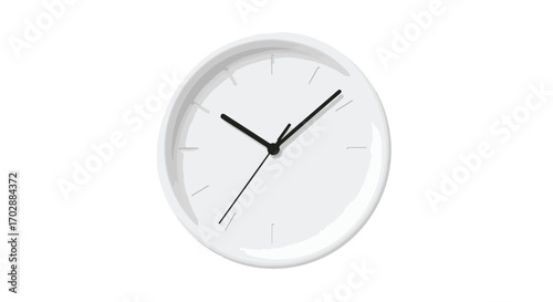 Elegant white clock illustration against a stark white backdrop capturing the essence of timeless design and minimalist aesthetics