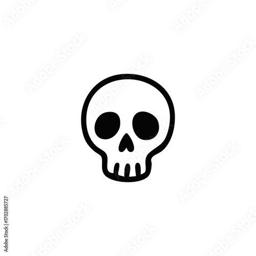 Simple black outline skull graphic