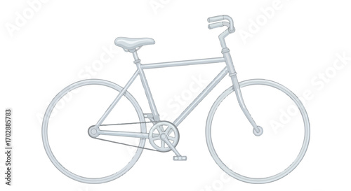 Minimalist bicycle line drawing for ecological transportation and urban fitness initiative promotion visuals with a clean aesthetic presentation