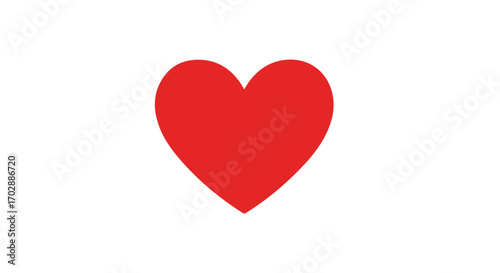 A Bold Declaration of Affection: A Striking Red Heart Symbol on a Clean White Canvas of Emotions